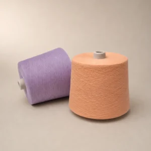 Sợi Cotton Mercerized Ne 212 Màu Tím Và Cam Hai cuộn sợi cotton mercerized Ne 21/2 màu tím nhạt và cam đào