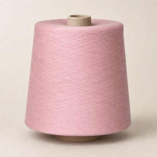 Sợi Cotton Ring Spun Compact Màu Hồng Cuộn sợi cotton ring spun compact màu hồng dạng cone