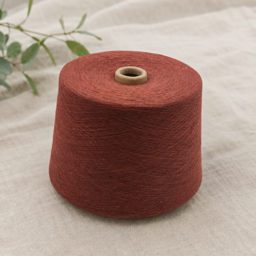 Cone sợi cotton màu đỏ nâu dùng cho dệt tất