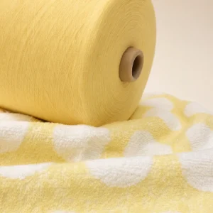 Sợi cotton Ne 321 màu vàng dùng cho dệt khăn Cuộn sợi cotton màu vàng Ne 32/1 đặt trên khăn dệt kim
