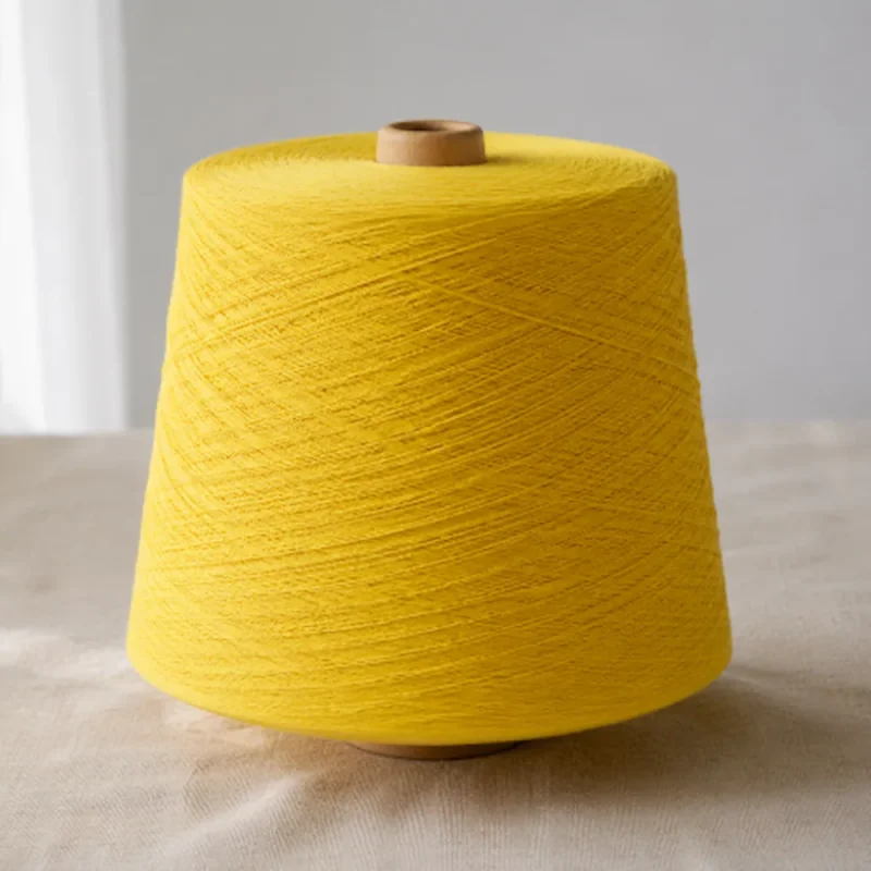 Cone sợi cotton Ne 8S/1 nhuộm màu vàng cho dệt kim