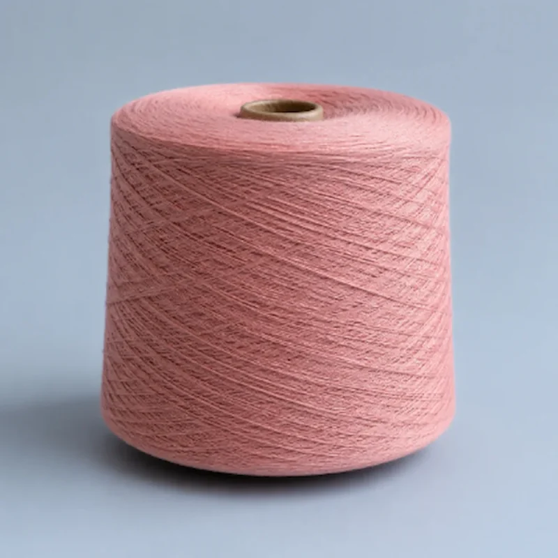 Cone sợi cotton Ne 60/2 màu hồng nhìn từ phía trước