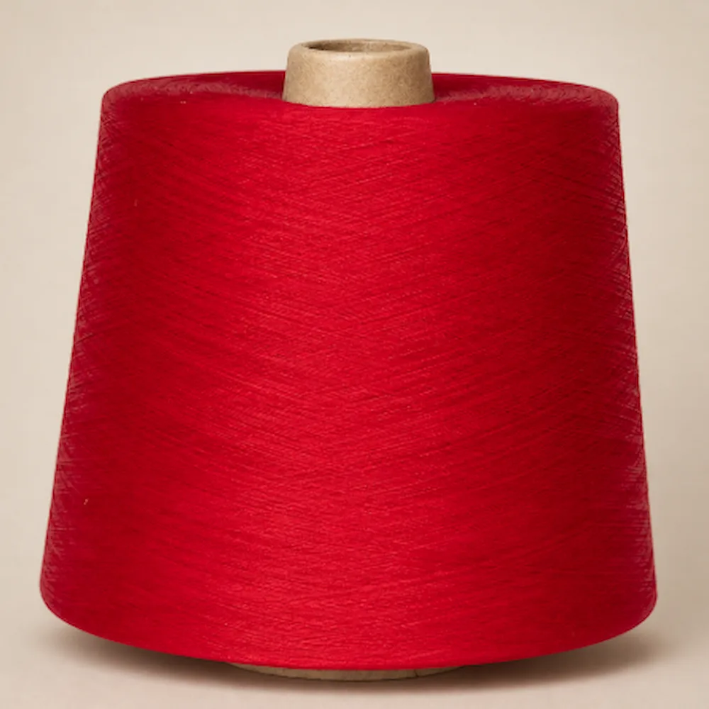 Cuộn sợi cotton mercerized 100% màu đỏ dạng cone