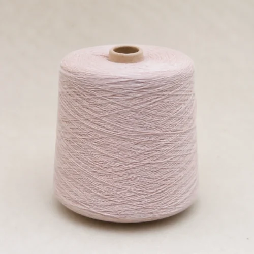 Sợi cotton mercerized JC60S1 màu hồng nhạt Cone sợi cotton mercerized JC60S/1 màu hồng nhạt trên nền trung tính
