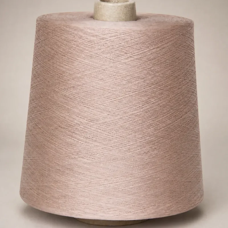 Cone sợi cotton mercerized Ne 80/2 màu hồng phấn cho máy dệt kim