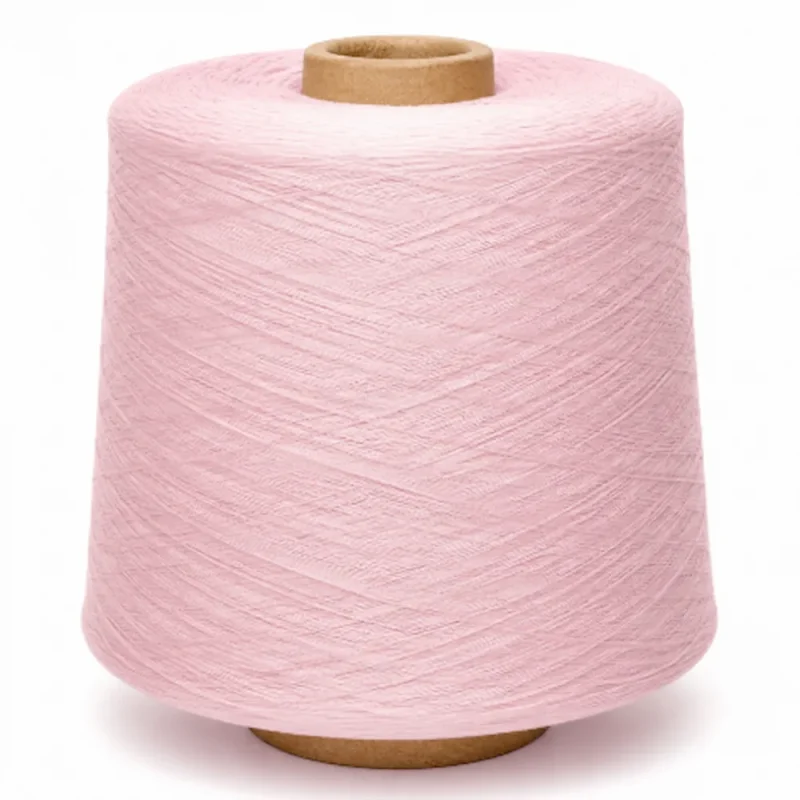 Sợi cotton mercerized màu hồng Ne20/2–Ne120/2 Cone sợi cotton mercerized nhuộm màu hồng từ 100% cotton chải kỹ