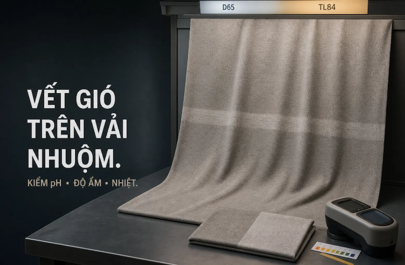 Vải nhuộm xuất hiện dải màu nhạt sau lưu kho và định hình