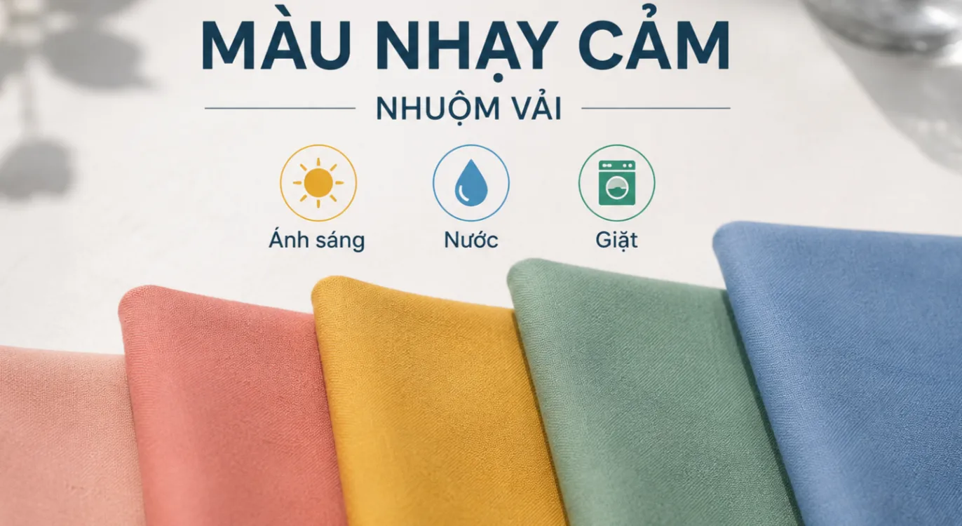 Mẫu vải màu nhạy cảm dùng để đánh giá ánh sáng, nước và độ bền giặt