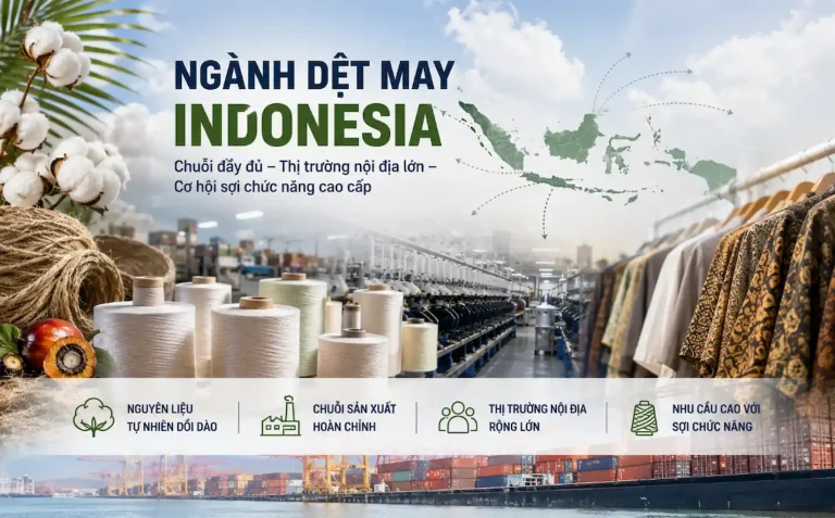 Ngành dệt may Indonesia: chuỗi đầy đủ, thị trường nội địa lớn, cơ hội sợi chức năng cao cấp