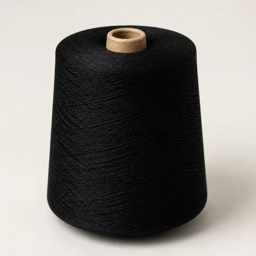 Cone sợi cotton chải kỹ xe đôi màu đen cho máy dệt kim phẳng