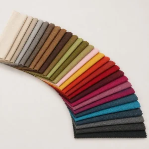 Bộ mẫu vải bố polyester 270 GSM nhiều màu được xếp thành hình cung