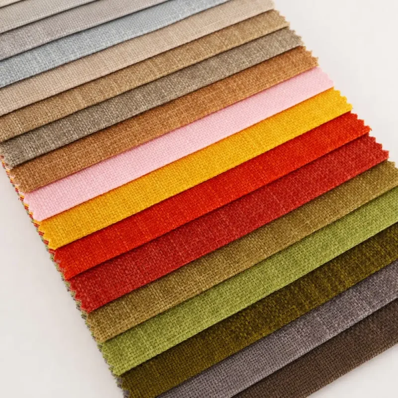 Các lớp vải bố polyester màu be, hồng, vàng, đỏ, xanh lá và nâu