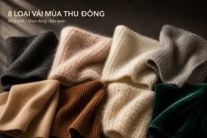 Tám mẫu vải mùa thu đông gồm Melton, mohair, len, cashmere, corduroy, alpaca, lông thỏ và velvet