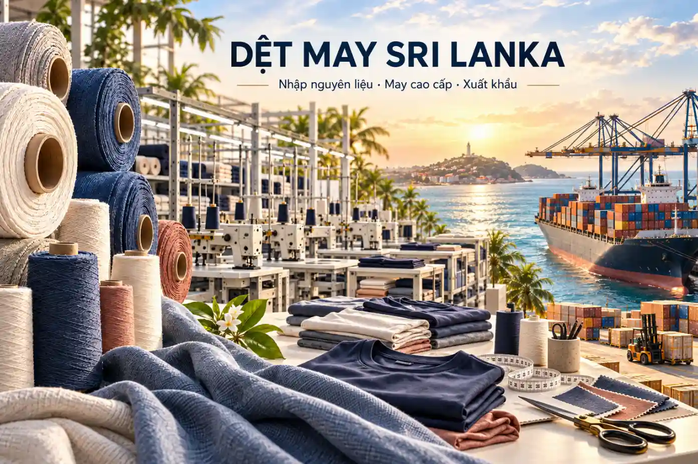 Chuỗi cung ứng dệt may Sri Lanka từ sợi và vải nhập khẩu đến may mặc xuất khẩu
