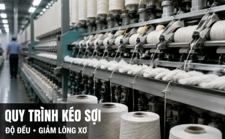 Quy trình kéo sợi cotton trên dây chuyền ring spinning