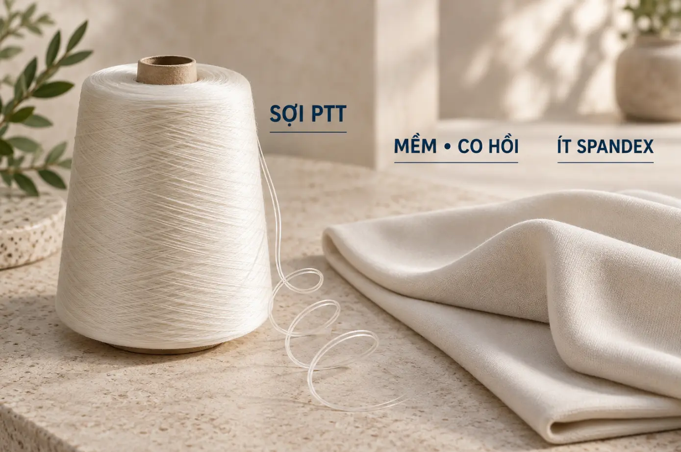 Sợi PTT có độ co hồi và ứng dụng cho vải co giãn