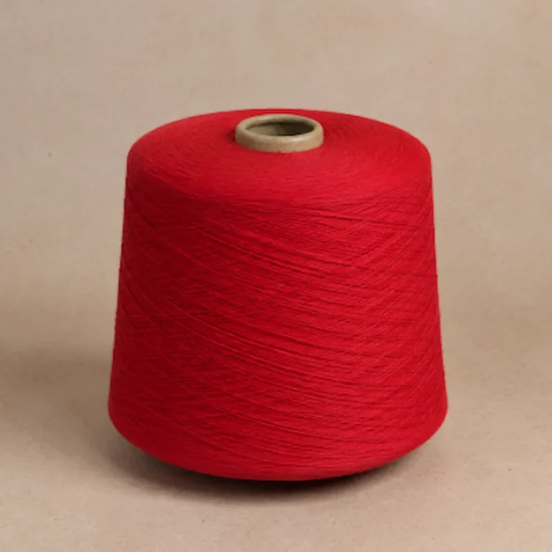 Sợi cotton chải thô xe đôi màu đỏ dạng cone Cone sợi cotton chải thô xe đôi màu đỏ cho hàng dệt kim