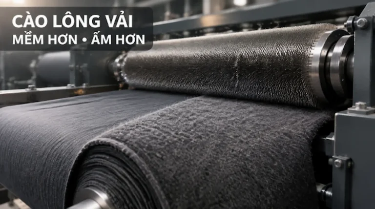 Máy cào lông xử lý bề mặt vải mềm và xốp cho sản phẩm mùa lạnh