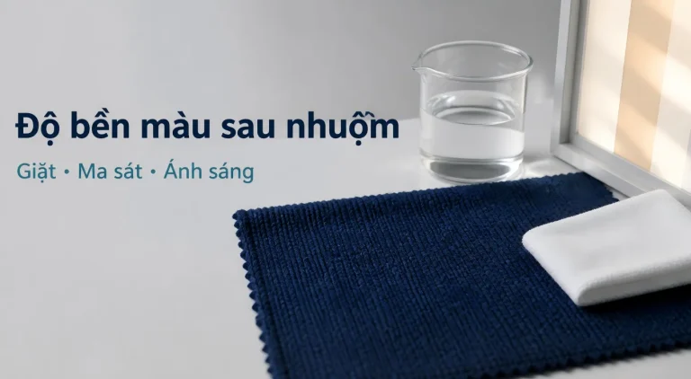 Mẫu vải dệt kim kiểm tra độ bền màu sau nhuộm