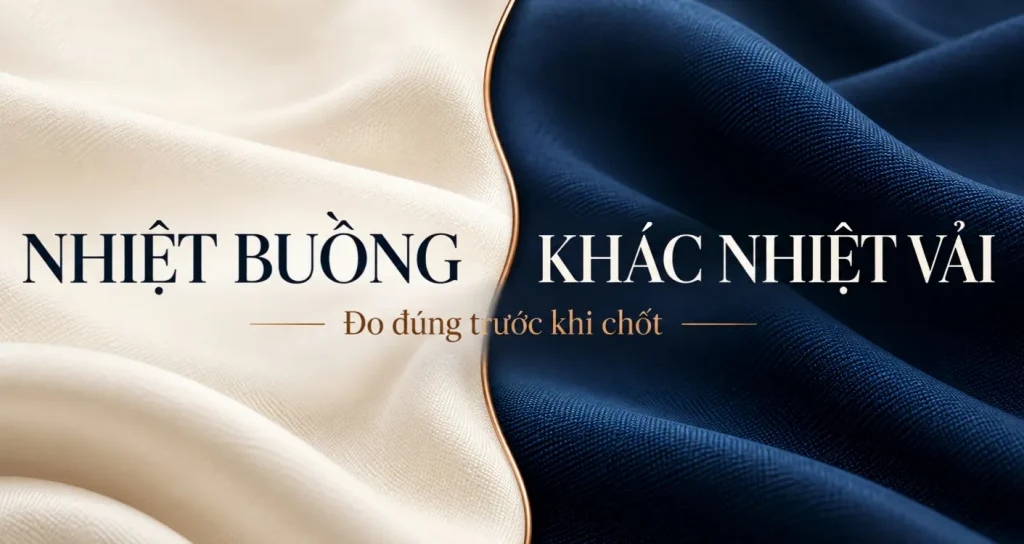 Hình minh họa sự khác nhau giữa nhiệt độ buồng và nhiệt độ đo trên vải khi định hình.