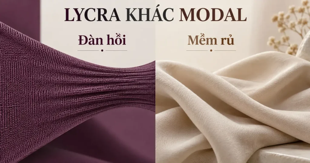 So sánh sợi Lycra và Modal qua độ đàn hồi và độ rủ của vải