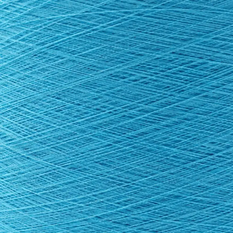 Cận cảnh bề mặt sợi tre Ne 32s/1 nhuộm màu xanh cyan