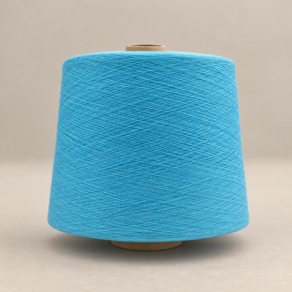 Cone sợi tre Ne 32s/1 100% bamboo nhuộm màu xanh cyan