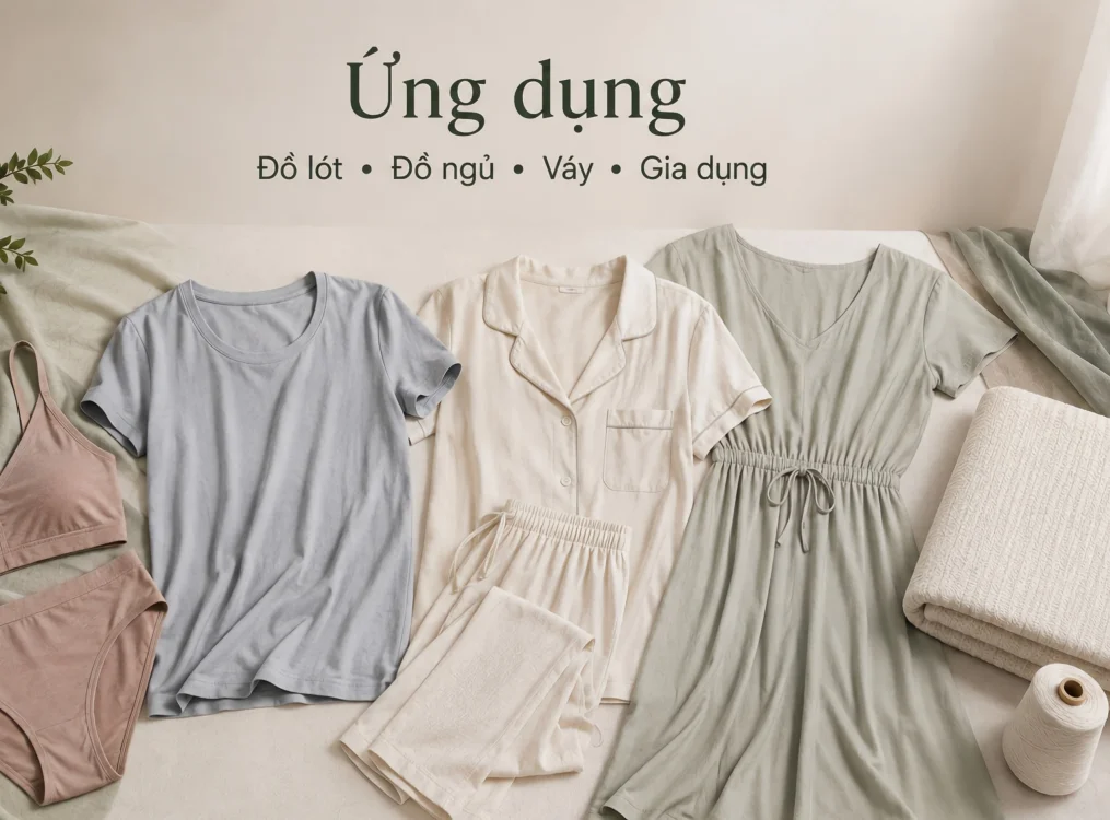 Ứng dụng sợi viscose trong đồ lót, đồ ngủ, váy và sản phẩm gia dụng